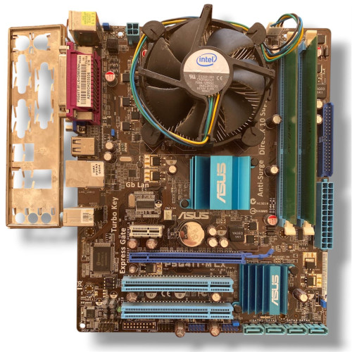 Asus P5G41T-M LX LGA775 DDR3 Anakart, İntel Core 2 Dou E7500 İşlemci + 4 GB DDR3 Ram Bellek