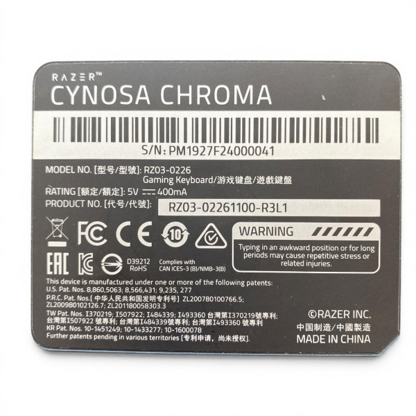 Razer Cynosa Chroma  RZ03-0226 TR Klavye